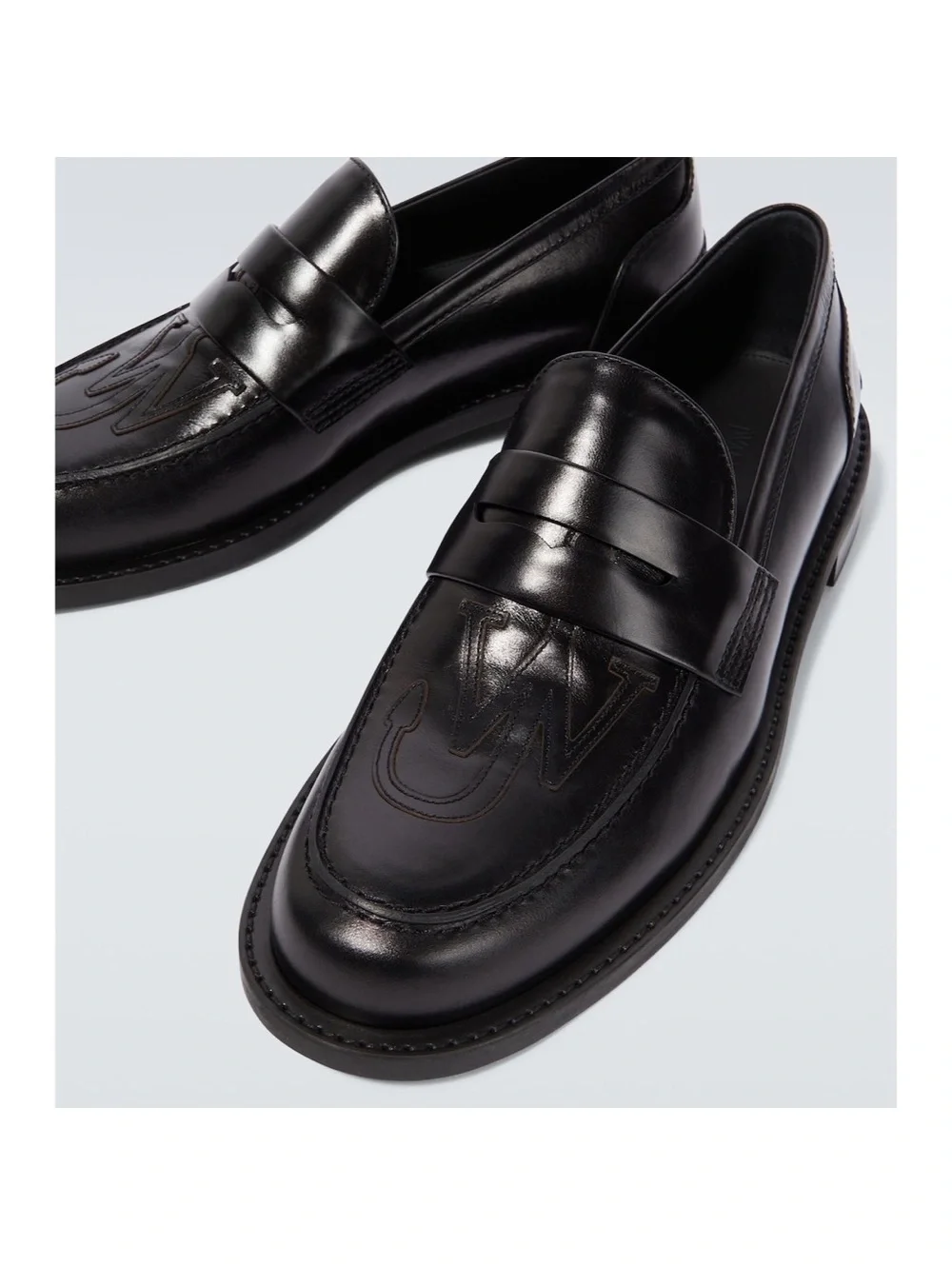 JW Anderson Anchor Logo Loafers in Black Leather Size 41 New in Box w/DustBag